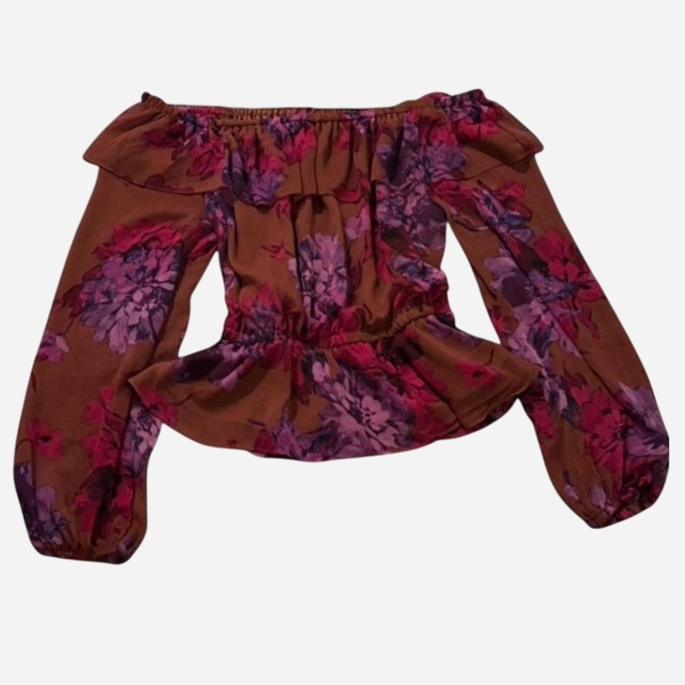 Floral Sofia Vergara Off-Shoulder Top